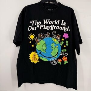 FLY SUPPLY CLOTHING The World Is Our Playground Black Tshirt XL Street Wear